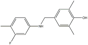 4-{[(3-fluoro-4-methylphenyl)amino]methyl}-2,6-dimethylphenol 化学構造式