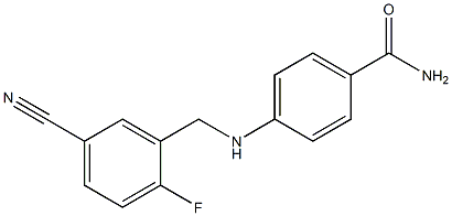 4-{[(5-cyano-2-fluorophenyl)methyl]amino}benzamide 结构式