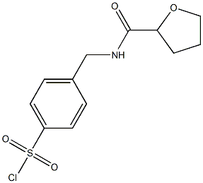 4-{[(tetrahydrofuran-2-ylcarbonyl)amino]methyl}benzenesulfonyl chloride Struktur