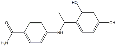 4-{[1-(2,4-dihydroxyphenyl)ethyl]amino}benzamide Structure