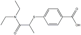 4-{[1-(diethylcarbamoyl)ethyl]sulfanyl}benzoic acid 化学構造式