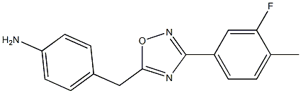4-{[3-(3-fluoro-4-methylphenyl)-1,2,4-oxadiazol-5-yl]methyl}aniline 结构式
