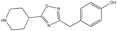 4-{[5-(piperidin-4-yl)-1,2,4-oxadiazol-3-yl]methyl}phenol,,结构式