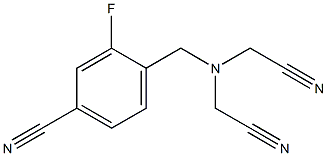 4-{[bis(cyanomethyl)amino]methyl}-3-fluorobenzonitrile 化学構造式