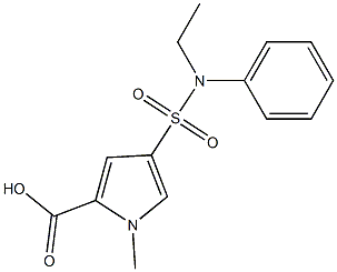 4-{[ethyl(phenyl)amino]sulfonyl}-1-methyl-1H-pyrrole-2-carboxylic acid Structure