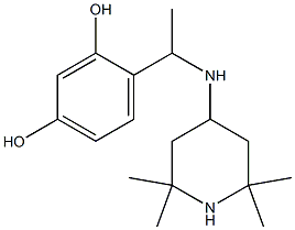 4-{1-[(2,2,6,6-tetramethylpiperidin-4-yl)amino]ethyl}benzene-1,3-diol Structure