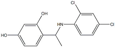 4-{1-[(2,4-dichlorophenyl)amino]ethyl}benzene-1,3-diol Struktur