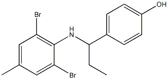 4-{1-[(2,6-dibromo-4-methylphenyl)amino]propyl}phenol Structure