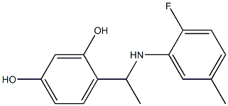 4-{1-[(2-fluoro-5-methylphenyl)amino]ethyl}benzene-1,3-diol Struktur