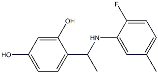 4-{1-[(2-fluoro-5-methylphenyl)amino]ethyl}benzene-1,3-diol|