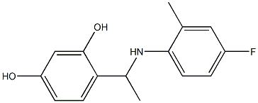 4-{1-[(4-fluoro-2-methylphenyl)amino]ethyl}benzene-1,3-diol Structure