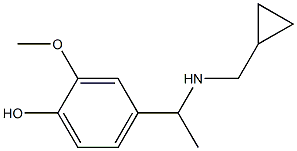 4-{1-[(cyclopropylmethyl)amino]ethyl}-2-methoxyphenol 化学構造式