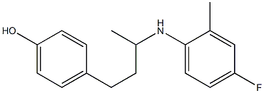 4-{3-[(4-fluoro-2-methylphenyl)amino]butyl}phenol 化学構造式