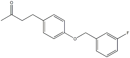 4-{4-[(3-fluorophenyl)methoxy]phenyl}butan-2-one Struktur