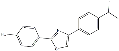 4-{4-[4-(propan-2-yl)phenyl]-1,3-thiazol-2-yl}phenol,,结构式