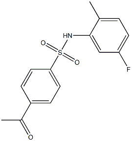 4-acetyl-N-(5-fluoro-2-methylphenyl)benzene-1-sulfonamide Structure