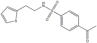 4-acetyl-N-[2-(thiophen-2-yl)ethyl]benzene-1-sulfonamide 化学構造式