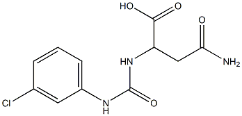 4-amino-2-({[(3-chlorophenyl)amino]carbonyl}amino)-4-oxobutanoic acid Structure