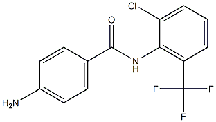 4-amino-N-[2-chloro-6-(trifluoromethyl)phenyl]benzamide Struktur