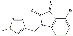 4-bromo-1-[(1-methyl-1H-pyrazol-4-yl)methyl]-2,3-dihydro-1H-indole-2,3-dione Structure