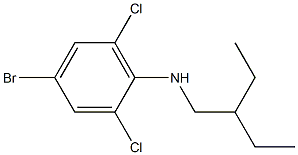 4-bromo-2,6-dichloro-N-(2-ethylbutyl)aniline Structure