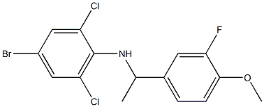 4-bromo-2,6-dichloro-N-[1-(3-fluoro-4-methoxyphenyl)ethyl]aniline Structure