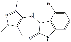 4-bromo-3-[(1,3,5-trimethyl-1H-pyrazol-4-yl)amino]-2,3-dihydro-1H-indol-2-one Structure