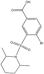 4-bromo-3-[(2,6-dimethylpiperidine-1-)sulfonyl]benzoic acid Structure