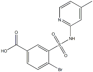 4-bromo-3-[(4-methylpyridin-2-yl)sulfamoyl]benzoic acid,,结构式