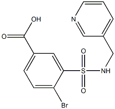 4-bromo-3-[(pyridin-3-ylmethyl)sulfamoyl]benzoic acid,,结构式