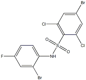 4-bromo-N-(2-bromo-4-fluorophenyl)-2,6-dichlorobenzene-1-sulfonamide,,结构式
