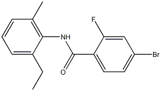 4-bromo-N-(2-ethyl-6-methylphenyl)-2-fluorobenzamide,,结构式