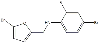 4-bromo-N-[(5-bromofuran-2-yl)methyl]-2-fluoroaniline Struktur