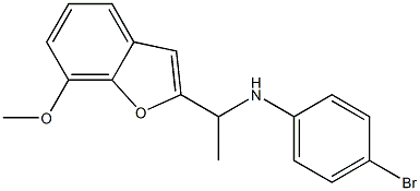4-bromo-N-[1-(7-methoxy-1-benzofuran-2-yl)ethyl]aniline,,结构式