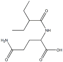 4-carbamoyl-2-(2-ethylbutanamido)butanoic acid 化学構造式