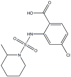 4-chloro-2-{[(2-methylpiperidine-1-)sulfonyl]amino}benzoic acid,,结构式