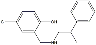 4-chloro-2-{[(2-phenylpropyl)amino]methyl}phenol,,结构式