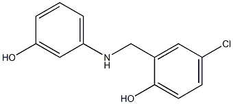 4-chloro-2-{[(3-hydroxyphenyl)amino]methyl}phenol,,结构式