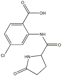 4-chloro-2-{[(5-oxopyrrolidin-2-yl)carbonyl]amino}benzoic acid,,结构式