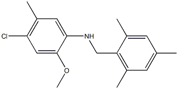 4-chloro-2-methoxy-5-methyl-N-[(2,4,6-trimethylphenyl)methyl]aniline,,结构式