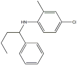 4-chloro-2-methyl-N-(1-phenylbutyl)aniline,,结构式