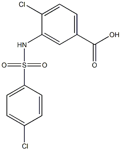 4-chloro-3-[(4-chlorobenzene)sulfonamido]benzoic acid,,结构式