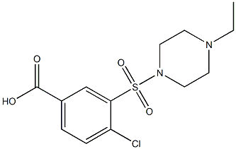 4-chloro-3-[(4-ethylpiperazine-1-)sulfonyl]benzoic acid,,结构式