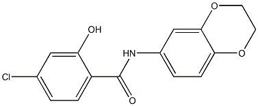 4-chloro-N-(2,3-dihydro-1,4-benzodioxin-6-yl)-2-hydroxybenzamide Structure