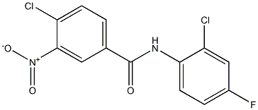 4-chloro-N-(2-chloro-4-fluorophenyl)-3-nitrobenzamide,,结构式