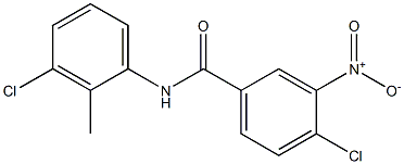 4-chloro-N-(3-chloro-2-methylphenyl)-3-nitrobenzamide,,结构式