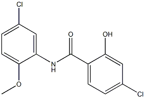 4-chloro-N-(5-chloro-2-methoxyphenyl)-2-hydroxybenzamide,,结构式