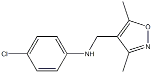 4-chloro-N-[(3,5-dimethyl-1,2-oxazol-4-yl)methyl]aniline,,结构式