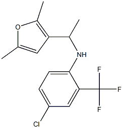 4-chloro-N-[1-(2,5-dimethylfuran-3-yl)ethyl]-2-(trifluoromethyl)aniline Structure