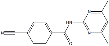 4-cyano-N-(4,6-dimethylpyrimidin-2-yl)benzamide Struktur
